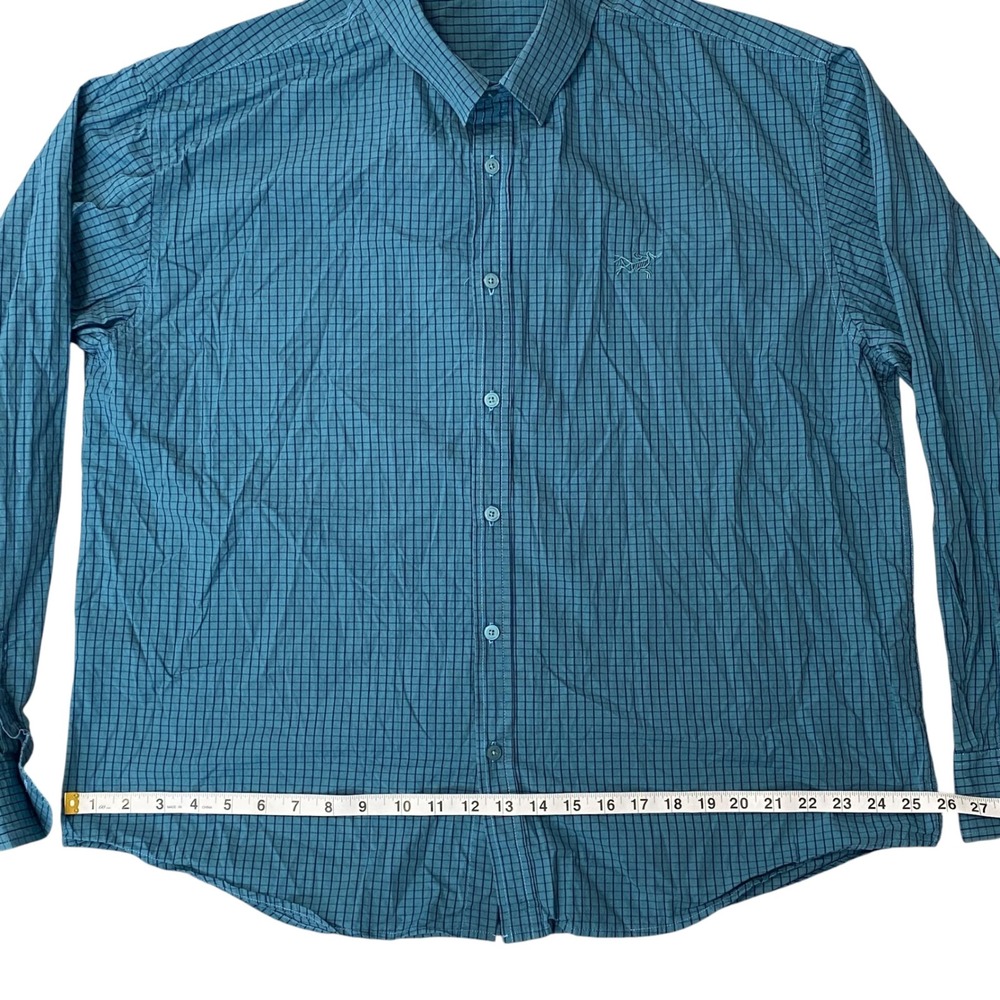 Arcteryx Mens Long Sleeve Button Down Teal Blue Cotton Shirt Size XXXL - Picture 6 of 8